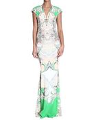 Roberto Cavalli Shortsleeve Jersey Long Chicago Print - Lyst