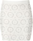 Topshop Embellished Mini Skirt - Lyst