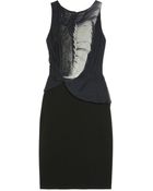 Prabal Gurung Printed Silk-Chiffon And Wool-Blend Dress - Lyst