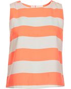 Topshop Sleeveless Stripe Shell Top - Lyst