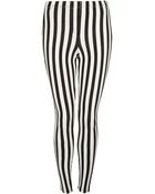 Topshop Stripe Denim Look Leggings - Lyst