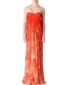 Alexander McQueen Silk Chiffon Bustier Gown - Lyst
