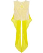 Delpozo Broderie Anglaise Organza And Silk-Chiffon Top - Lyst