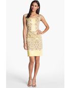Adrianna Papell Ikat Print Sheath Dress - Lyst