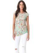 Cynthia Rowley Confetti Cap Sleeve Tee - Lyst