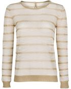 Mango Striped Fine Knit Sweater - Lyst