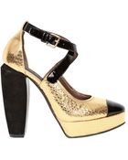 Marni 130mm Ayer Patent Toe Pumps - Lyst