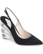 Nicholas Kirkwood Henry Suede Wedge Courts - Lyst