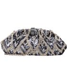 Santi Sequin Chevron Clutch - Lyst