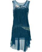 Alberta Ferretti Lace trimmed Silk chiffon Top - Lyst
