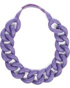 Natalia Brilli Leather Chain Choker Necklace - Lyst
