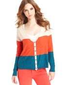 Kensie Long-Sleeve Color-Block Cardigan - Lyst