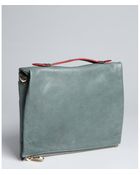 Pour La Victoire Soft Sage Leather Yves Zip Clutch - Lyst