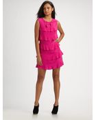 See By ChloƩ Ruffled Silk Crepedechine Dress - Lyst