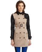 W118 By Walter Baker Theo Mixedmedia Trench Coat - Lyst