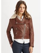 Acne Studios Leather Bomber Jacket - Lyst