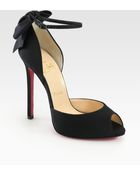 Christian Louboutin Dos Neoud Satin Ankle Strap Pumps - Lyst