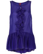 Dondup Sleeveless Ruffled Top - Lyst