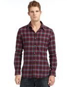 French Connection Wool Tide Plaid Flannel Sportshirt - Lyst