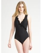 Gottex Ruffle Surplice One Piece Swimsuit - Lyst