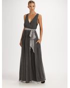 Halston Heritage Polka Dot Silk Gown - Lyst