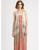 Haute Hippie Long Fringed Vest - Lyst