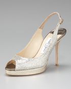 Jimmy Choo Nova Glittered Platform Slingback - Lyst