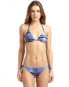 Just Cavalli Blue Snake Print Triangle Bikini - Lyst