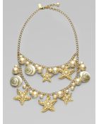 Kate Spade Shell Bead and Faux Pearl Bib Necklace - Lyst