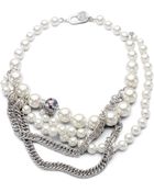 Kenneth Jay Lane Faux Pearl and Chain Necklace - Lyst