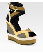 Pierre Hardy Colorblock Canvas Wedge Sandals - Lyst