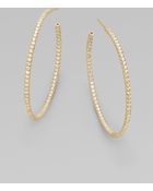 Roberto Coin Diamond 18k Yellow Gold Hoop Earrings1¾ - Lyst