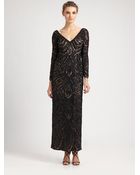 Sue Wong Beaded Lace Gown - Lyst