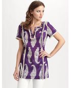 Tory Burch Paisley Tunic Top - Lyst