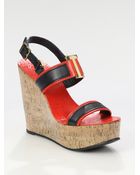 Tory Burch Angeline Leather Slingback Wedge Sandals - Lyst