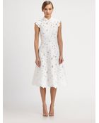 Valentino Daisy Piqueacute Embroidered Dress - Lyst