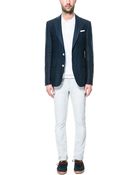 Zara Linen Blazer with Elbow Patches - Lyst