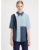 3.1 Phillip Lim Patchwork Chambray Cutup Shirt - Lyst