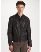 Converse Black Canvas Leather Moto Cross Jacket - Lyst