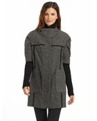 Hanii Y Knit Sleeve Tweed Coat - Lyst