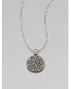 Michael Kors Paveacute Disc Pendant Necklace - Lyst