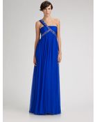 Notte By Marchesa Embellished Oneshoulder Silk Chiffon Gown - Lyst