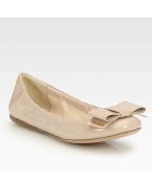 Prada Patent Leather Bow Ballet Flats - Lyst