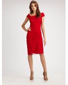 Tadashi Shoji Asymmetric Ruched Cocktail Dress - Lyst