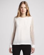 Tibi Meshsleeve Sweatshirt - Lyst