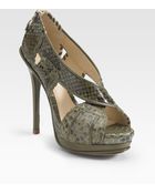 Alexandre Birman Python Peeptoe Sandals - Lyst