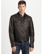Burberry Brit Leather Motorcycle Jacket - Lyst