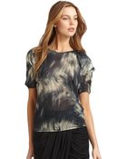Doo. Ri Abstract Print Draped Sleeve Top - Lyst