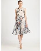 Erdem Pleated Floral Dress - Lyst