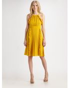 Tibi Silk Ruffle Pleat Dress - Lyst